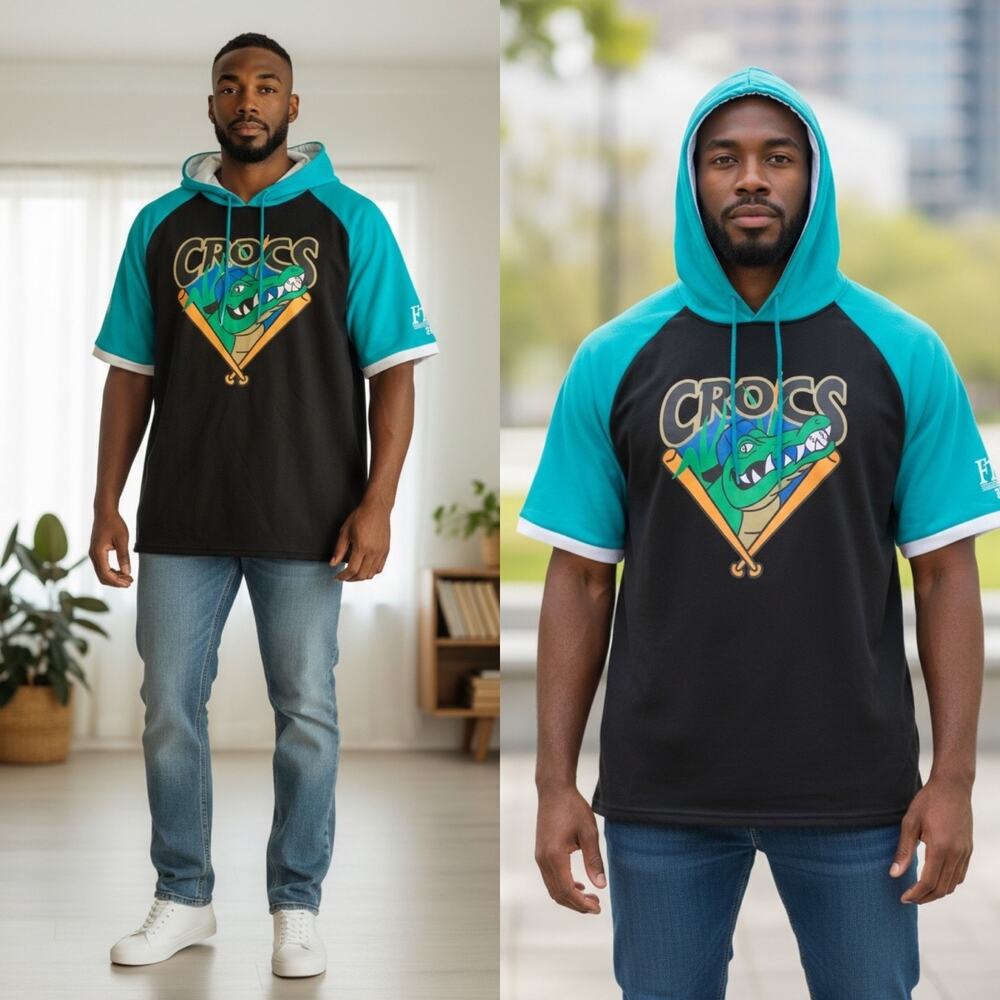 Success Brands Mens Size 2XL MiLB Cape Fear Crocs Baseball Hooded Sweatshirt